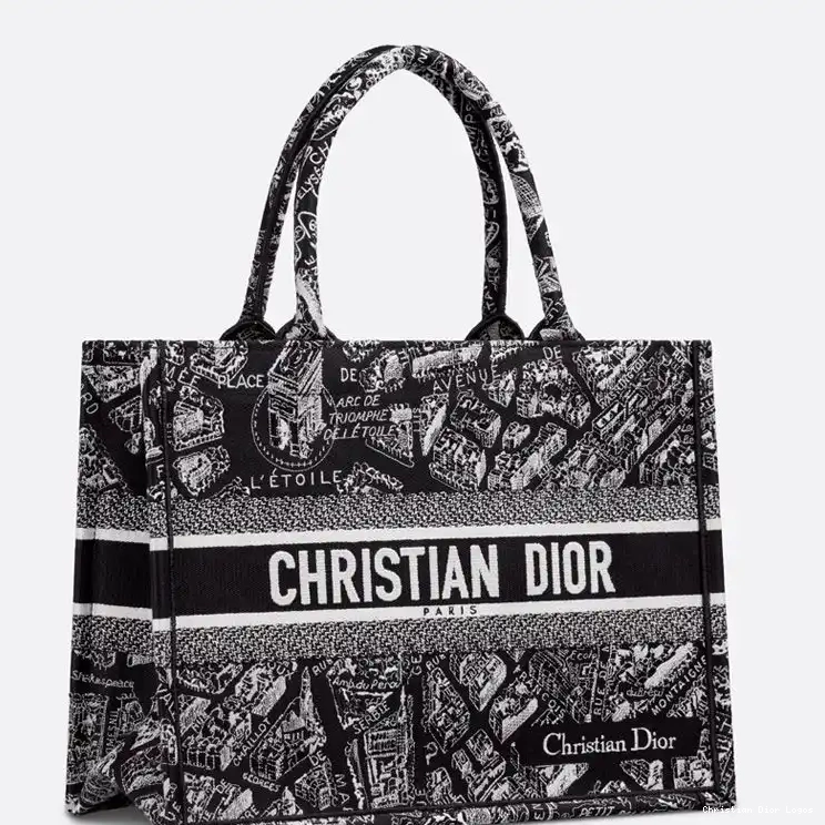 Cheap Tote Motif Plan Book Canvas Black Paris de Dior 0323 Luxury